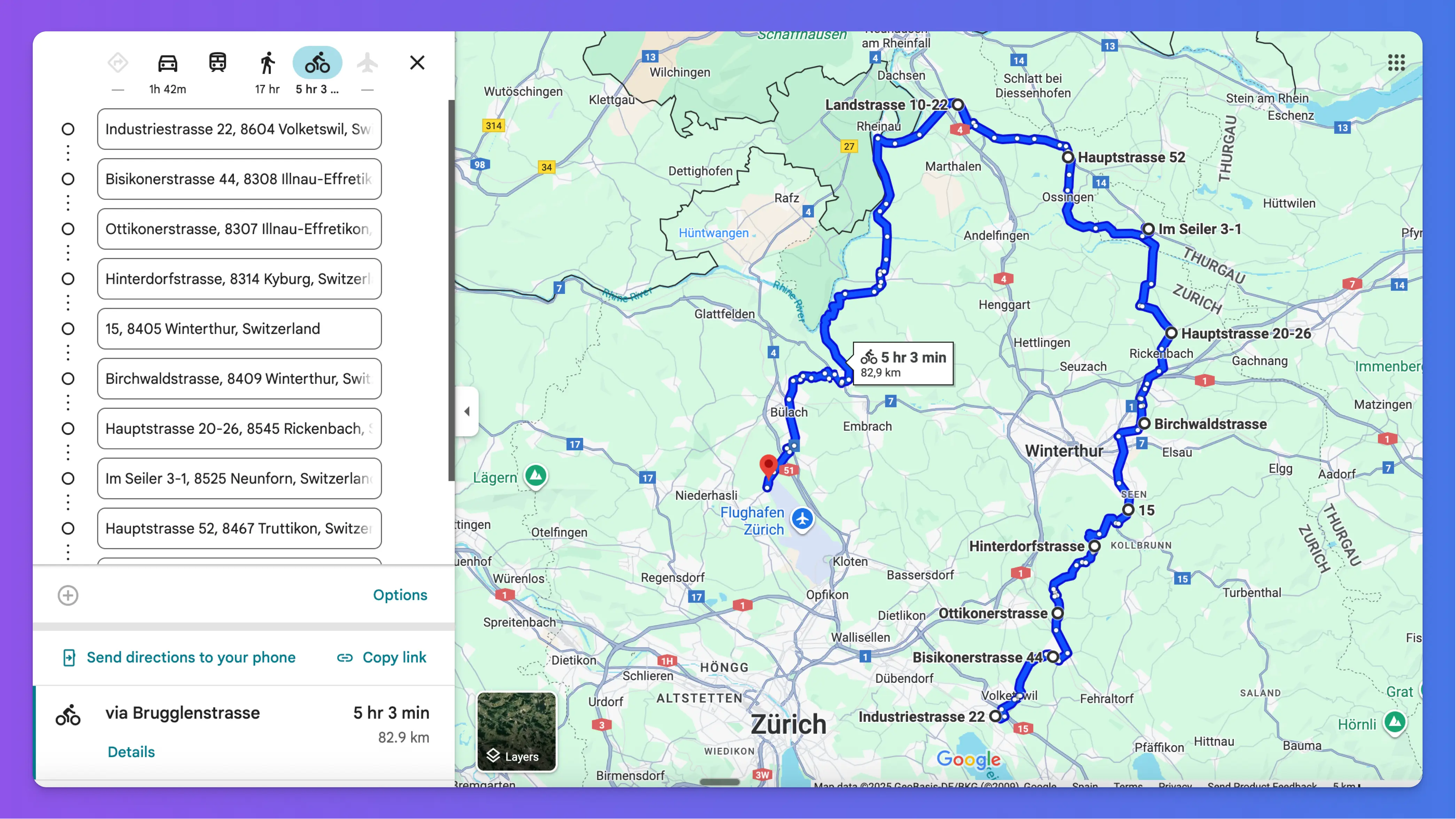GPX Google Maps example route