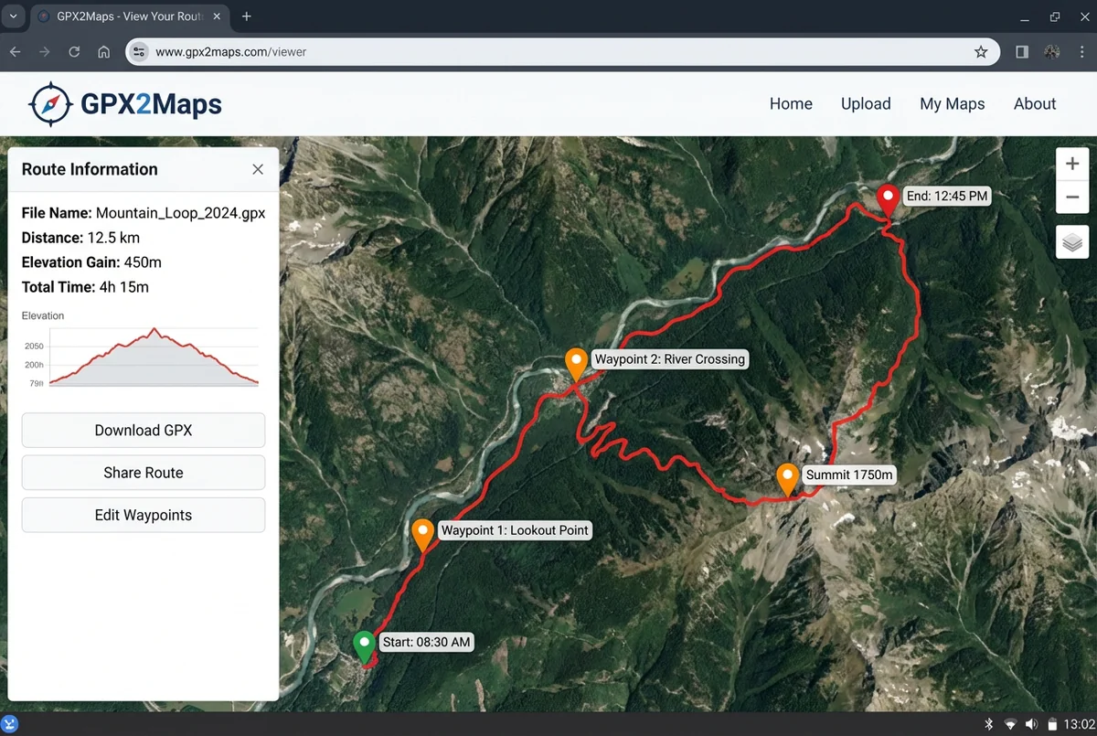 GPX to Maps - Converting and viewing GPX files on Google Maps